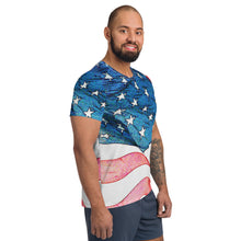 Load image into Gallery viewer, USA All-Over Print Men&#39;s Athletic T-shirt
