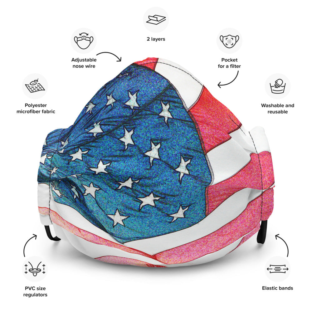 USA Flag Premium face mask