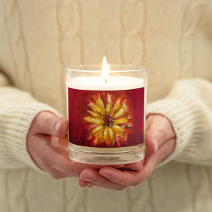 Daisy Red- Glass jar soy wax candle